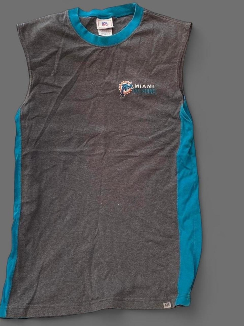 NFL Miami Dolphins Gray Tank with Teal Trim